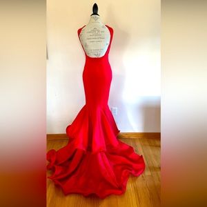Beautiful red evening dress.